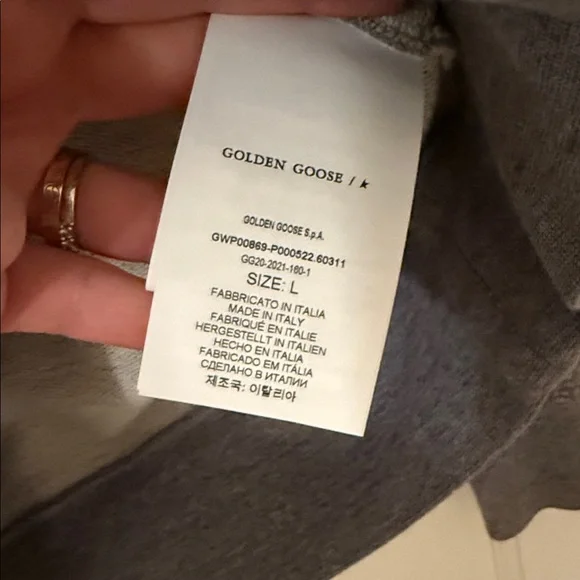 Golden Goose Gray Crewneck Sweatshirt with Gold Star - Picture 3 of 9